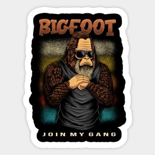 Bigfoot gangster character Sticker